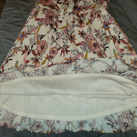 Altar'd State Boho Floral Tie Front, Tiered Mini Dress - Picture 5 of 7